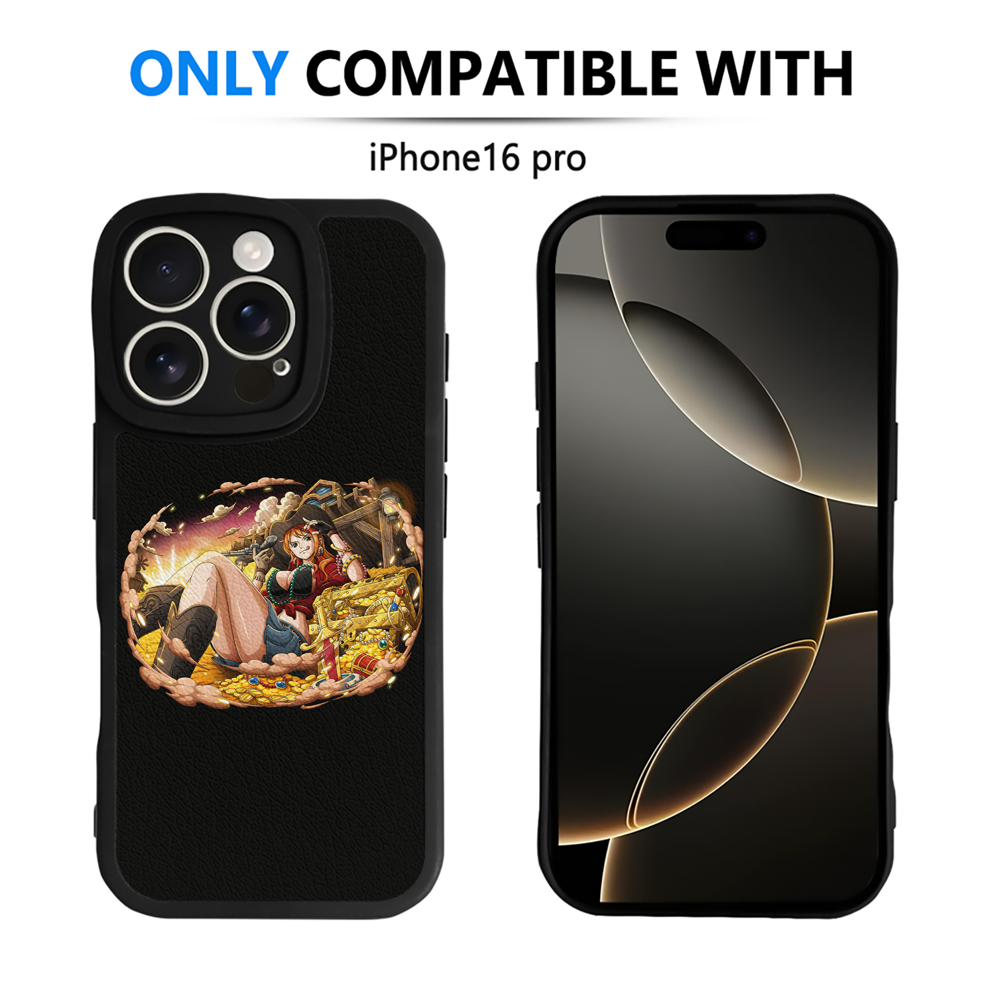 （画像用） ワンピース ナミ ONE PIECE Nami 【iPhone 16シリーズ対応】シリコンスマホケース（レザー調） 材質：シリコン